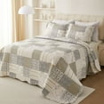 thumbnail image 3 of Reversible Lightweight Quilts 3pcs Bedding Set Multi Patterned Coverlet, 3 of 8