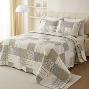 Reversible Lightweight Quilts 3pcs Bedding Set Multi Patterned Coverlet