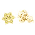 thumbnail image 2 of AFFY Round Cut Yellow Natural Diamond Stud Earrings In 14k Yellow Gold, 2 of 2