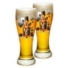 Pilsner Man Cave Gifts for Men or Women â€“ Liquor Up Front Poker In The Rear Beer Glassware â€“ Barware Glasses - Set of 4 (23 Oz)