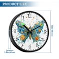 thumbnail image 3 of Voice Activated Clock with Glow Light 12 Inch Large Silent Wall Clock Battery Operated for Home Decor Intricately Butterfly, 3 of 8