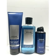 Bath & Body Works Ocean Men's Collection 3 Piece Gift Set (Ultimate Hydration Body Cream 8 oz, 3-in-1 Hair, Face, and Body Wash 10 fl oz, and Body Spray 3.7 oz)