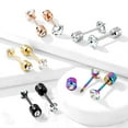 thumbnail image 2 of Surgical Steel Pair Prong Set CZ Gem Stud 3mm Earrings w/ Gem Centered Screw Back Black (Choose Color), 2 of 3