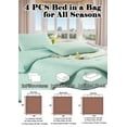 thumbnail image 5 of MorroMorn Comforter Set King Size, 4 Pieces All Season Bedding Comforters Sets, Soft Bed Set with 1 Down Alternative Duvet Insert 104×90, 2 Pillow Cases & 1 Fitted Sheet (King, Blue Green), 5 of 6