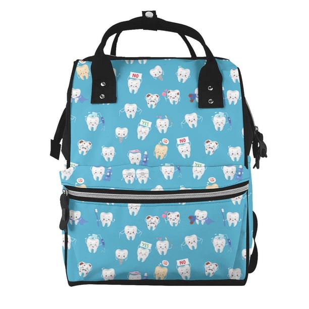 Easygdp Healthy And Ill White Teeth para Bolsa de Bebé de Gran Capacidad con Múltiples Bolsillos, Bolsa de Pañales para Padres, Bolsa de Viaje Organizada y Elegante