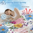 thumbnail image 3 of Colorful Floral Spring Cooling Blanket,Lightweight Breathable Summer Throw Blanket with Double Sided Cold Effect,Country Watercolor Botanical Picnic Blankets Bed Sheet for Hot Sleepers 60"x80", 3 of 8