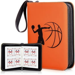 nba card binder Basketball with Hoopz Texture by All Star Products | Real Basketball Look & Feel | Patented 3-Ring Album for Trading Card Protection HBK Basketball Card Binder Holds