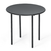 MoNiBloom Patio Round Side Table, Indoor Outdoor Steel End Table for Living Room, Bedroom, Yard, Balcony, Office, Black