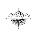 thumbnail image 1 of Mountain Compass Stickers, Decal for Car Hood Auto Body Side Door Compass Waterproof Stickers, Vinyl, 1 of 8