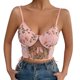 thumbnail image 1 of Gibobby Lencería de mujer Corsé Chaleco Top Encaje Floral Bralette Bralet Sujetador Crop Ropa interior Top Sexy Chaleco(Rosa,M), 1 of 5