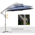 thumbnail image 4 of Outsunny 9' Offset Cantilever Patio Umbrella with Cross Base, Blue, 4 of 9