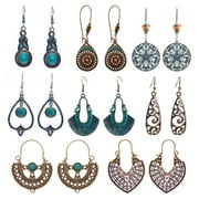 Long Earrings Vintage Drop Dangle Long Earrings for Women Girls Long Bohemian Earrings Set Boho Jewelry 8 Pairs