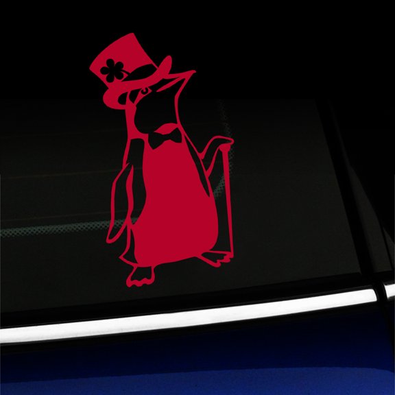 Sir Penguin - Vinyl Car Decal - Choose Color - [RED]