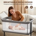 thumbnail image 5 of LINLUX Baby Bassinet, 6-Height Adjustable Newborn Bedside Bassinet with Wheels, All-Sided Mesh, Gray, 5 of 7