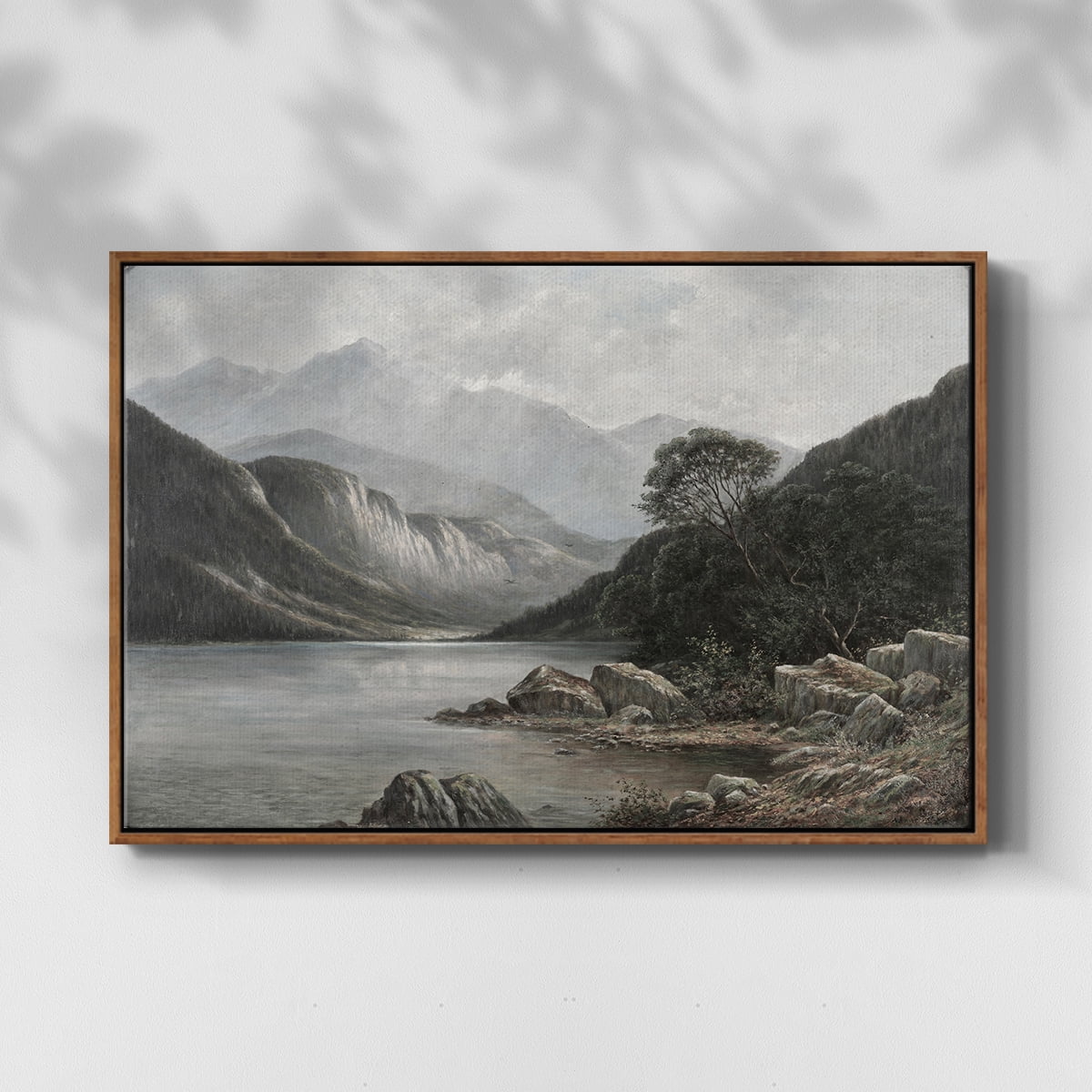 Vintage Landscape-XXXVIII By Wexford Home Framed in Walnut Wood Gallery Wrapped Canvas 25 in. x 37 in.