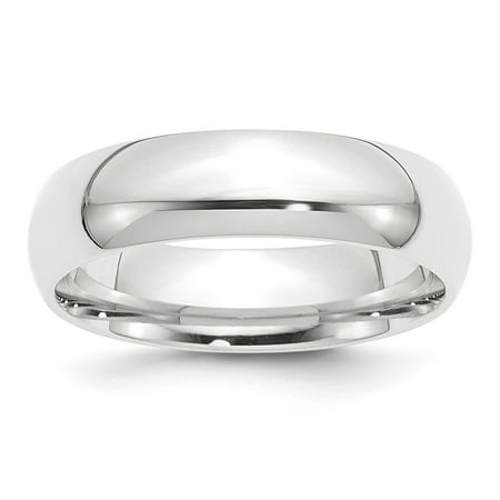 950 Wedding Ring - 950 Platinum 6 MM Half-Round Comfort Fit Lightweight Wedding Band Ring, Size 9