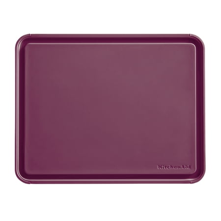 KitchenAid Classic Plastic Cutting Board with Trench, Non-Slip Edges, Dishwasher Safe, 11x14, Beetroot