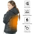thumbnail image 6 of Gymax Women' Electric USB Heated Jacket Puffing Hooded Duck Down Coat Black Size M, 6 of 10