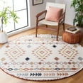 thumbnail image 2 of SAFAVIEH Marrakesh Lemoine Southwestern Polyester Area Rug, Ivory/Multi, 6'7" x 6'7" Round, 2 of 8