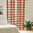 thumbnail image 3 of Ambesonne Retro 4-Panel Curtains, Symmetric Vintage Circles, 56"x63", Ivory Rust Indigo, 3 of 4