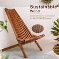 thumbnail image 5 of Abrihome Garden Natural Folding Wood Chair, 5 of 9