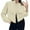 Beige, variant on ZZwxWA Women's Fall Varsity Bomber Jackets Long Sleeve Cropped Button Down Casual Coat with Pockets Fashion Outerwear