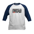 thumbnail image 1 of CafePress - Somebody In Chicago Loves Me Kids Baseball Jersey - Kids Cotton Baseball Jersey, 3/4 Sleeve Shirt, 1 of 1