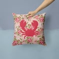 thumbnail image 2 of Crab Shabby Chic Pink Roses Fabric Decorative Pillow, 2 of 4