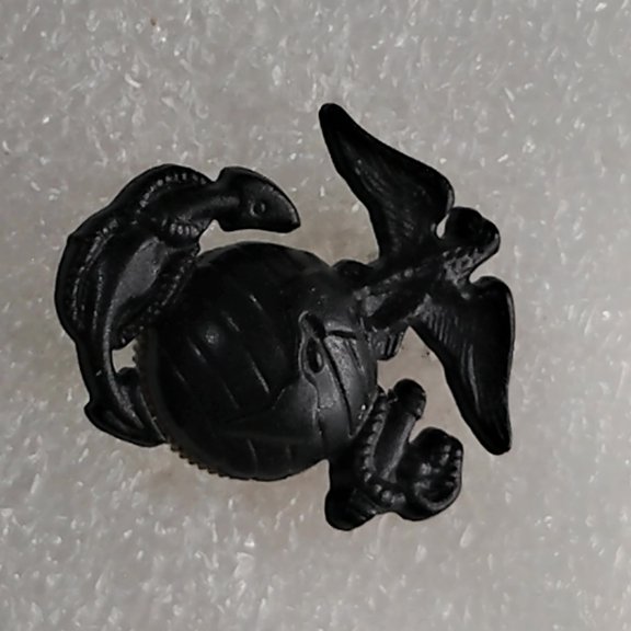 Enlisted Marine Corps Globe-and-Anchor Cap Device, Subdued, Screw-On Backing, 1"H x 1"W, By No-Shine Insignia, NWOT