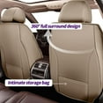 thumbnail image 4 of AOMSAZTO Fit Mitsubishi Mirage 2015-2024 Car Seat Cover 5-seat Faux Leather Full Set Compatible Airbag, 4 of 5