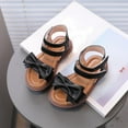 thumbnail image 4 of Yindaity Girls' Sandals Summer Bowknot Sandals Slippers Little Girls' Soft Sole Sandals Sandals Summer Children's Sandals Girls' Princess Shoes (Black,2.5-3 Years ), 4 of 6