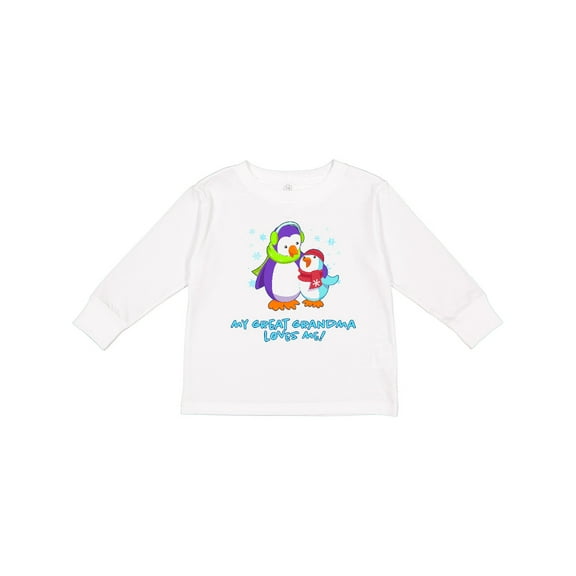 Inktastic My Great Grandma Loves Me Cute Penguins Boys or Girls Long Sleeve Toddler T-Shirt