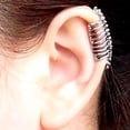 thumbnail image 3 of Guardurnaity Pendientes de plata punk góticos vintage Clip de oreja elegante y clásico Punk Rock Skull Backbone Ear Cuff Ropa, zapatos y accesorios Miscelánea, 3 of 6
