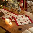 thumbnail image 4 of Christmas tablecloth, Christmas table runner, Christmas tablecloth decoration, festive atmosphere arrangement, snowman embroidery table runner in cott, 4 of 5