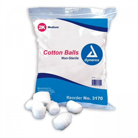 Dynarex Cotton Balls - Medium, 2000 Count