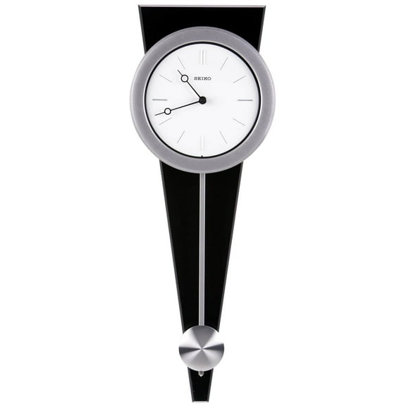Seiko "Zing" Most Modern Art Clock w/ Pendulum, Modern Analog Quartz QXC111SLH
