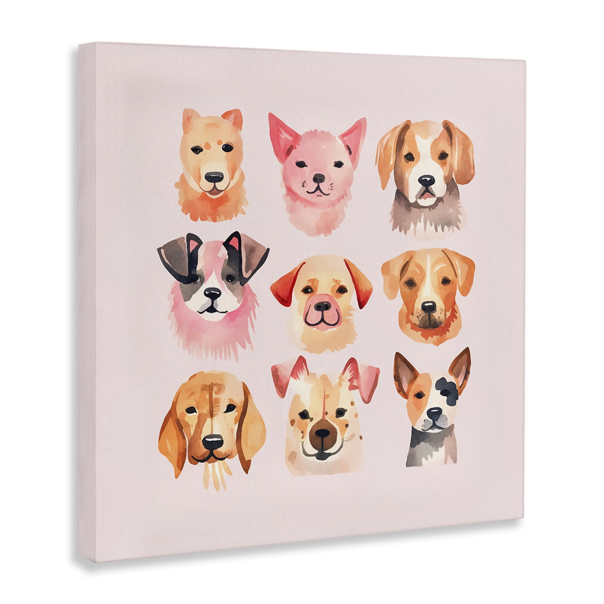 Stupell Industries Whimsy Dog Parade Animals Painting Wrapped Canvas Art Print Wall Art, 36 x 36