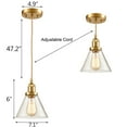 thumbnail image 3 of Modern Mini Pendant Light Brass Glass Pendant Lighting for Kitchen Island Light, 3 of 10