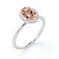 thumbnail image 6 of JeenMata 1.15 Carat Oval Cut created morganite and Moissanite Engagement Ring in 18k White Gold over Silver, 6 of 6