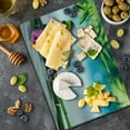 thumbnail image 5 of Spa Cutting Board, Sand Orchid and Massage Stones in Garden Sunny Day Yoga, Decorative Tempered Glass Cutting and Serving Board, Large Size, Blue Fern Green Fuchsia, by Ambesonne, 5 of 5
