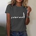 thumbnail image 2 of Charmgo Summer Tops for Women 2024, Women's Human and Animal Print Shirt Short Sleeve Round Neck T Shirt Fashion Soft Casual Summer Clothes Graphic Tees for Women Blouses for Women Dark Gray, 2 of 4