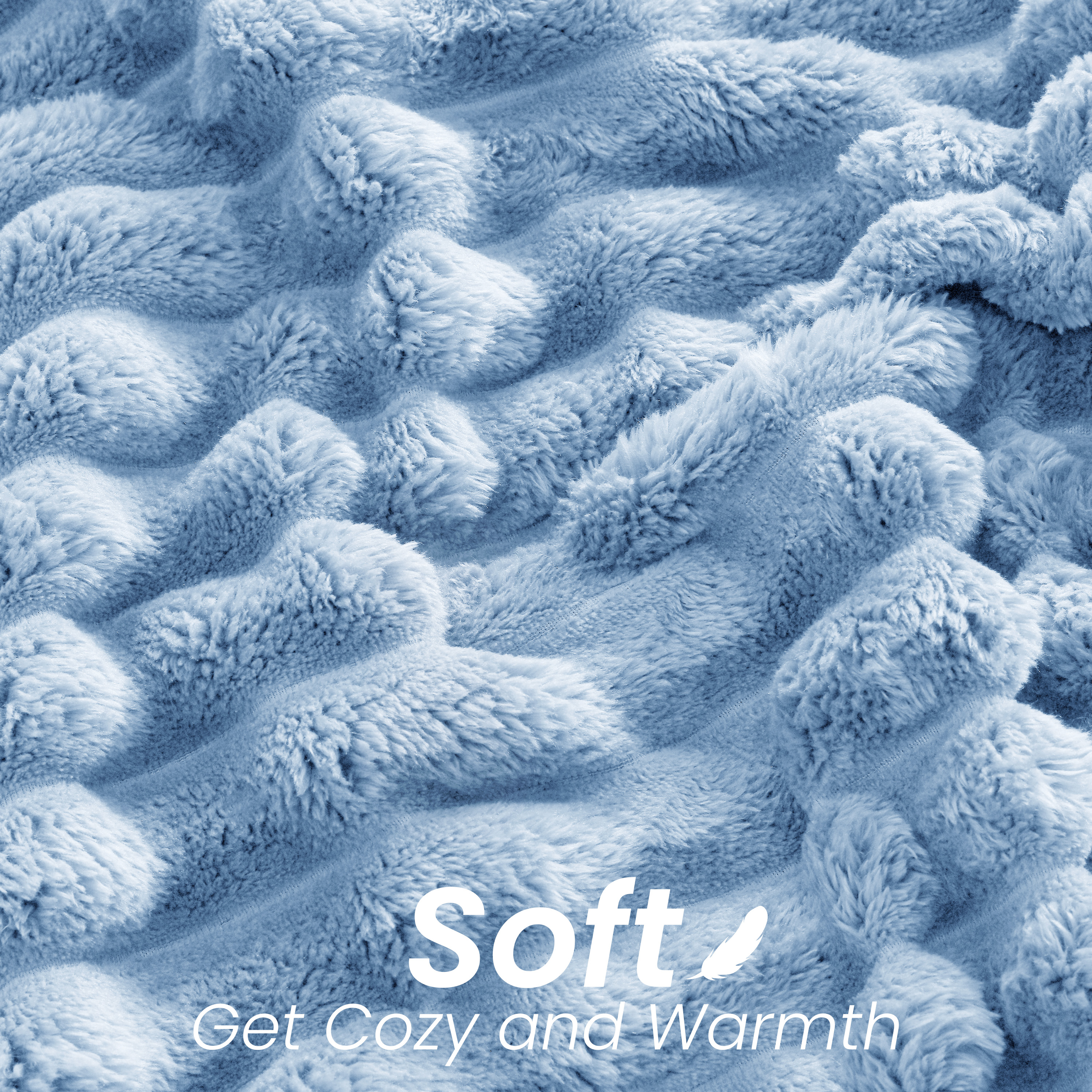 Oversized Queen Blanket for Bed (90”x100”), 400GSM Super Soft & Warm Fleece Throw Blankets for Bed, Couch, Sofa - 3D Ribbed Fluffy Lightweight Blanket All Season&nbsp;Use