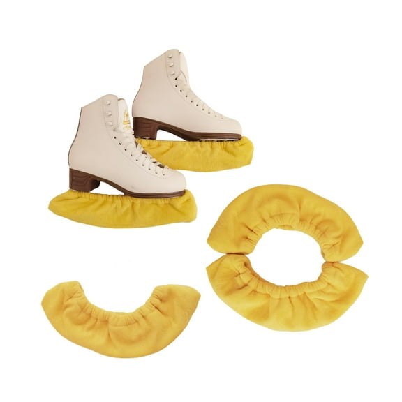 LIUHUO Ice Skate Blade Guards in Yellow color made towel material providing protection for ice skate blades