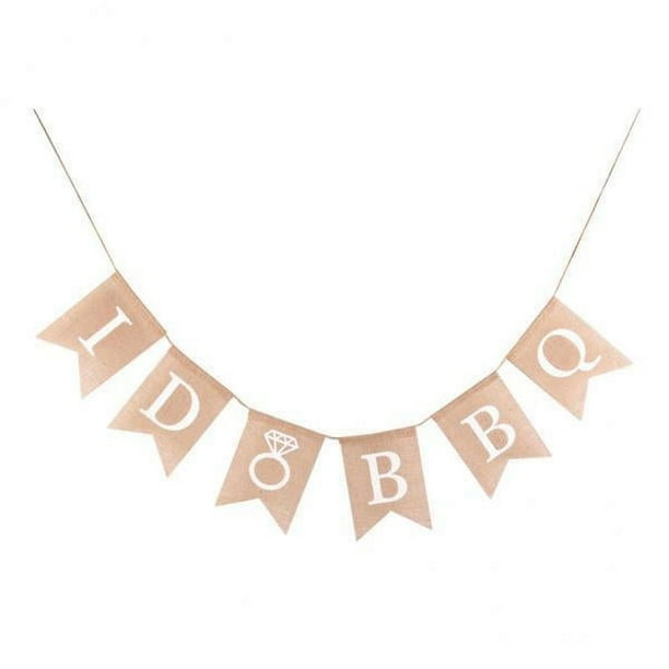 2x Vintage I Do BBQ Banner Bunting Boda Despedida de Soltera Despedida de Soltera 2 piezas