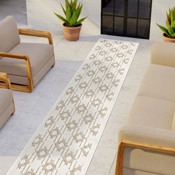 Simply Southern Cottage Minden 2' X 8' Runner Beige Geometric Area Rug