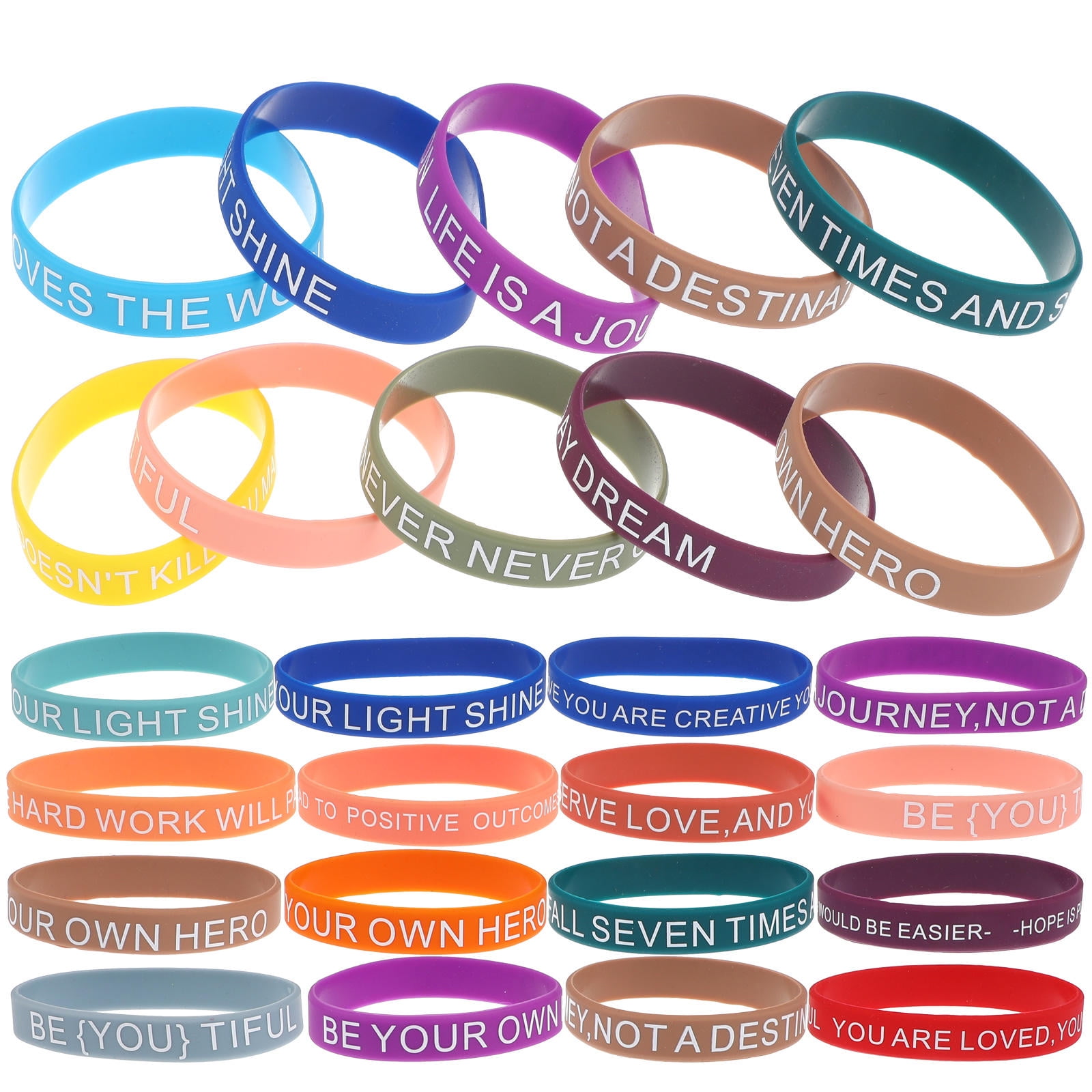 100 Bracelets En Silicone Jelly - Circonférence 20,3 Cm (8 Pouces) - Épaisseur 3 Mm - Assortiment De Couleurs - Taille Unique 100 Bracelets En Silicone Jelly - Circonférence 20,3 Cm (8 Pouces) - Épaisseur 3 Mm - Assortiment De Couleurs - Taille Unique