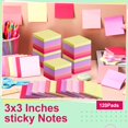 thumbnail image 3 of Sticky Notes Fainne, paquete de 120 unidades, 7,6 x 7,6 cm, colores vivos, para oficina y escuela, 3 of 7