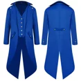 thumbnail image 3 of Esmoquin rojo Retro Medieval para hombre, chaqueta de cola de golondrina, disfraz de vapor Punk, vestido de Palacio, uniforme de Europa, 3 of 6