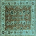 thumbnail image 1 of Ahgly Company Indoor Square Oriental Light Blue Traditional Area Rugs, 4' Square, 1 of 4
