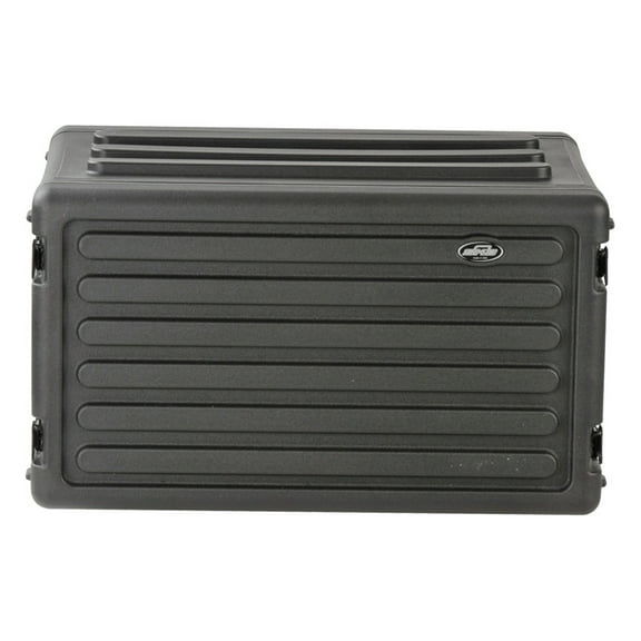 SKB 6U Shallow Roto Rack Case Polypropylene Gear Protector, Stackable, Waterproof, Black